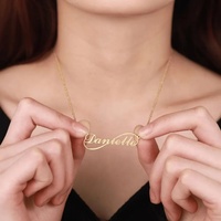 Collier personnalisé avec nom infini Yibao OEM/ODM, collier avec plaque nominative en acier inoxydable 18K, collier avec pendentif significatif pour elle