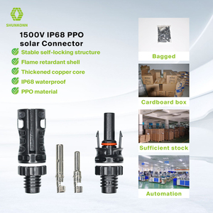 Shunkonn Offre Spéciale mâle femelle 1500V DC 30A <span class=keywords><strong>PP0</strong></span> IP68 connecteur d'extrémité de carte solaire étanche pour câble solaire PV - Product Image 1
