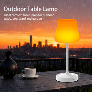 Waterproof lampshade Portable Shower Lamp Rechargeable Dimmable <b>Bedside</b> <b>Table</b> Lamp Suitable for Bedroom,Kitchen,Camping,Outdoor - Product Image 2