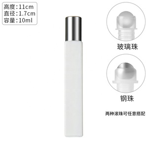 10ml Empty Square <strong>Roller</strong> Glass <strong>Perfume</strong> Bottles Essential Oil Glass Roll on Bottle With Gold/Silver/Black Aluminum Lid - Product Image 5