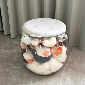 Boîte de <span class=keywords><strong>rangement</strong></span> ronde en plastique pour poupées et jouets, boîte de <span class=keywords><strong>rangement</strong></span> pour peluches, design simple et moderne - Product Image 1