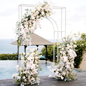 Décoration de fond de mariage, fête, mariage, toile de fond blanche, support de fleurs, arche florale - Product Image 1
