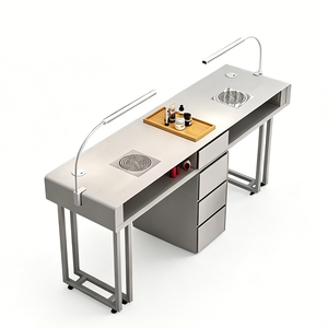 Mesa de Manicura Moderna de Alta Gama, Individual/Doble, de Madera, Equipo de Salón de Uñas, Duradero, Ecológico, para Centro Comercial - Product Image 1
