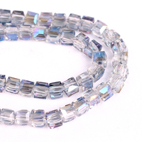 Perles de verre carrées facettées de 2/3/4 mm pour la fabrication de bijoux, perles de cristal en vrac pour bracelets, colliers, breloques pour femmes, kit de bricolage