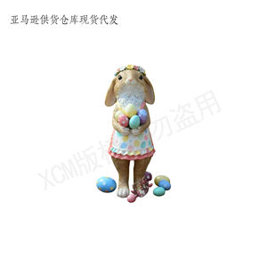 Figura <span class=keywords><strong>de</strong></span> Conejito <span class=keywords><strong>de</strong></span> Pascua con Vestido Rosa - Regalo Personalizado <span class=keywords><strong>de</strong></span> Poliresina, Conejo Hecho a Mano con Cesta <span class=keywords><strong>de</strong></span> <span class=keywords><strong>Huevos</strong></span> para Decoración Rústica y Divertida - Product Image 3