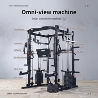 Machine Smith multifonctionnelle pour la maison avec système de câbles croisés, Lat Pulldown, Barre de traction, Rack à squats et Pile de poids