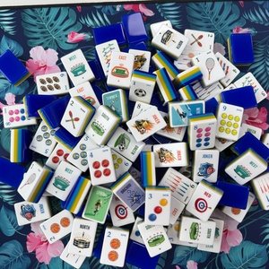 Échantillon d'ensemble <span class=keywords><strong>de</strong></span> mahjong sportif <span class=keywords><strong>de</strong></span> luxe personnalisé, 160 tuiles en acrylique, pour les acheteurs en gros, prêt à être expédié directement - Product Image 3