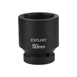 Set Soket Impact Udara EXPLOIT Standar DIN Jerman Kelas Industri, Tempa Sekali Pakai, Bentuk Persegi, 4/6/12 Titik, Multi Ukuran 1/2 inci, Warna Hitam - Product Image 1
