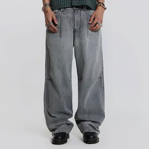 Kustom celana sweter melebar Pantalones Denim longgar Streetwear celana kargo celana Jeans pria & celana panjang