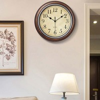 Vente chaude Salon/Bureau/Lit Chambre Décor Rétro Européen Minimaliste Horloge Maison Tenture Murale 12 Pouces En Plastique Horloge Murale