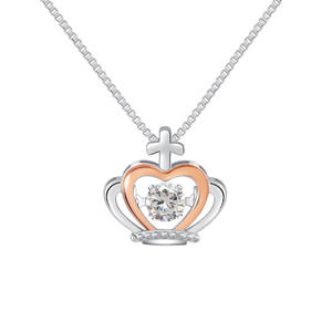 2024 yeni gelenler kraliçe prenses taç kolye kolye kalp şeklinde zirkon kristal inci ile moda takı aksesuarları kadınlar - Product Image 1