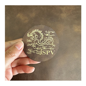 12X24 Faux Leatherette 0,8mm Grabado láser Cuero Espacios en blanco Hierro en parche con adhesivo - Product Image 2