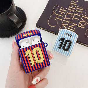 เคสหูฟังลายเสื้อเมสซี่ 3 มิติ สำหรับ <span class=keywords><strong>AirPods</strong></span> 1 2 เคสซิลิโคนนิ่มสำหรับหูฟังไร้สาย Apple <span class=keywords><strong>AirPods</strong></span> <span class=keywords><strong>Pro</strong></span> 3 - Product Image 1