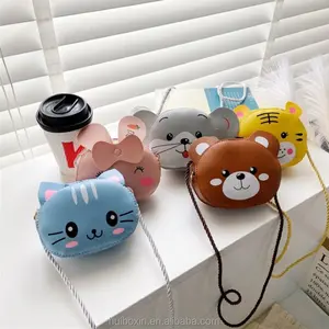 Children Mini Shoulder Bag Cute Cartoon Animal Mouse Tiger Bear Rabbit Cat cross body toddler Baby Messenger Bag Coin Purse