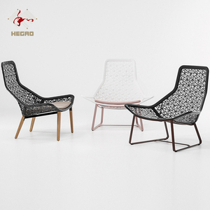 Offre spéciale Design moderne en aluminium PE chaise Restaurant Bistro empilable salle à manger balançoire chaise pour balcon jardin mobilier d'extérieur - Product Image 6