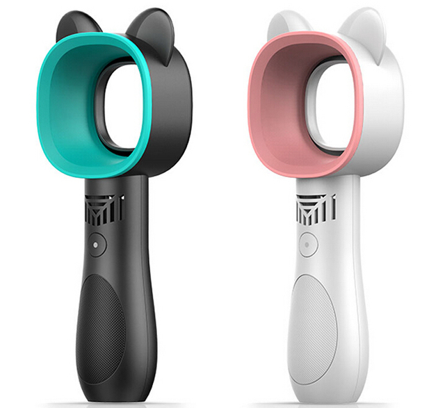 Portable Handheld Bladeless Fan Cooling USB Mini Fan Desktop  Quiet 3 Gear Bladeless Fan Rechargeable