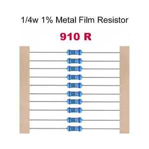 5000pcs/Box 910R Metal Film Resistor 1/4W 1% 1R~10M Resistors for DIY Projects and Experiments