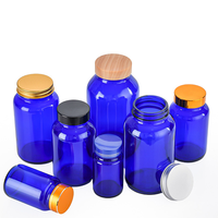 Pot en verre sur mesure de 200 ml avec bouchon à vis en métal doré, capacité de 120 ml à 250 ml, pour médicaments, comprimés, gélules, aliments santé, diffuseurs