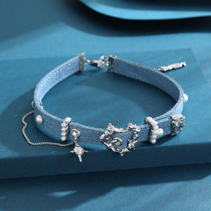 Collana Choker Blu con Fibbia a <span class=keywords><strong>Cuore</strong></span> <span class=keywords><strong>Serie</strong></span> Spicy Girl Cowboy, Accessori e Gioielli da Donna - Product Image 5