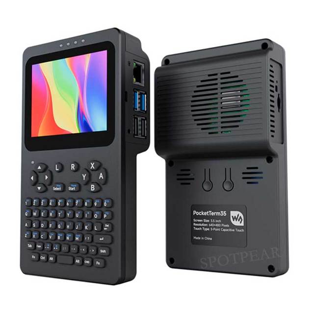Custom Raspberry Pi Handheld Linux Terminal 3.5inch TouchScreen 640x480 Portable Development Battery Included