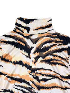 Viviblook Z0203JP <b>Women</b> Sexy Stretch Skinny Streetwear Tiger Print High Neck Full Sleeve One Piece <b>Jumpsuit</b> - Product Image 6