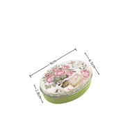 Mini kit de couture à motif floral en boîte métallique, avec aiguille, étui magnétique ovale, dévidoir, filerette, petites ciseaux, accessoire de couture durable et pratique