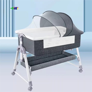 Bebé multifunción ajustable columpio mecedora recién nacido Co dormir redes mosquito chico niño cama <span class=keywords><strong>cuna</strong></span> con cesta de almacenamiento - Product Image 3
