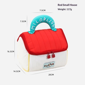Lindo Organizador de Cosméticos Portátil con Forma de Casita, de Lona, con Cierre, Gran Capacidad, Aspecto Lujoso, para Bolsas Pequeñas - Product Image 6