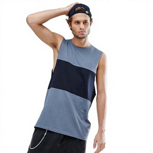 Débardeur de musculation pour homme, sans manches, pour entraînement, bodybuilding, fitness, color block, logo personnalisé, plusieurs couleurs et tailles. - Product Image 1