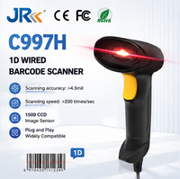 Escáner de Código de Barras 1D con Cable JR C997H, Sensor de Imagen CCD USB, Lector de Códigos de Alta Velocidad, Conexión Plug and Play para Punto de Venta en Supermercados