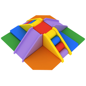 Centre de jeux souple pour bébés et tout-petits, équipement de jeux souple, échelle à marches arc-en-ciel, ensemble de jeux souples pour aire de jeux intérieure - Product Image 2