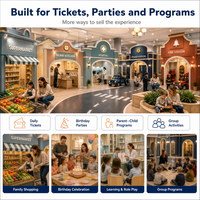Casa de juegos suave comercial para supermercados, estanterías de exhibición de productos, fachada, probada por TUV, lista para zonas infantiles en centros comerciales