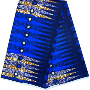 Tissu Wax Grand Imprimés Ankara 100% Coton Tissus Africains Six <span class=keywords><strong>Yards</strong></span> - Product Image 4