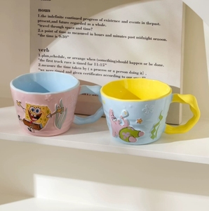 Tazas de Desayuno de Gran Capacidad con Diseño de <span class=keywords><strong>Bob</strong></span> <span class=keywords><strong>Esponja</strong></span>, Tazas de Café de Cerámica de Alta Apariencia, Cuchara Nórdica Personalizada - Product Image 6