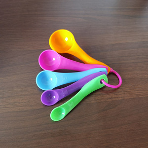 5-mảnh Nhiều màu đôi-quy mô thìa nhựa nhà bếp Baking công cụ với gương đánh bóng thân thiện với môi cho sữa bột - Product Image 3