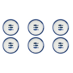 Ensemble de 6 assiettes à pizza pour fête, modernes, compatibles lave-vaisselle, en porcelaine bleu océan, 31 cm, Excelsa - Product Image 2