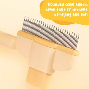 Self-Cleaning Pet Grooming <b>Brush</b> - Stainless Steel <b>Detangling</b> Comb for Dogs & Cats with Anti-Slip Handle - Product Image 5