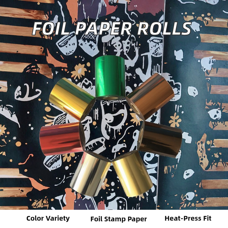 New 10-Color Hot Foil Stamping Paper Rolls 4CM/8CM Gold Silver Copper ...