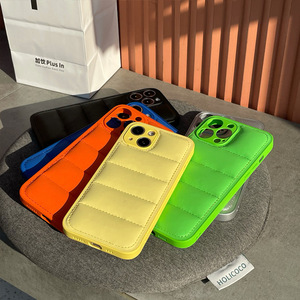 In Stock Ins Down Jacket Soft TPU Puffer <strong>Cell</strong> <strong>Phone</strong> <strong>Case</strong> for iPhone 14 15 13 12 11 Pro Max High Quality with Design - Product Image 1