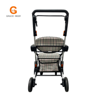 Chariot de shopping pliable pour personnes âgées avec siège pour personnes âgées