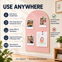 Autocollant mural magnétique personnalisé OEM Morandi Arch, tableau noir texturé souple et sûr pour marque e-commerce, faible MOQ