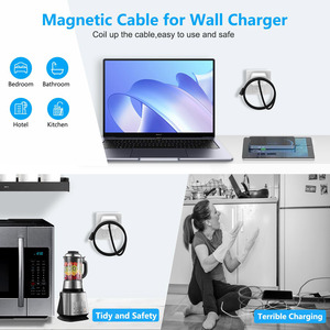 Cable <span class=keywords><strong>USB</strong></span> C de nailon autoenrollable de 66W, 1m, 3A, con accesorios de organización trenzados, carga rápida para cámaras y auriculares - Product Image 3