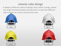 Casque intelligent pour travailleur de la construction Protection de la tête en ABS respirant avec bande réfléchissante et capacités d'appel vidéo