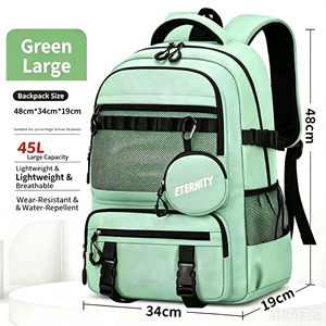 <b>Black</b>, White, Red, Green Large Capacity <b>Waterproof</b> Polyester Student <b>Backpack</b> Multi Pockets for School Travel Wholesale - Product Image 5