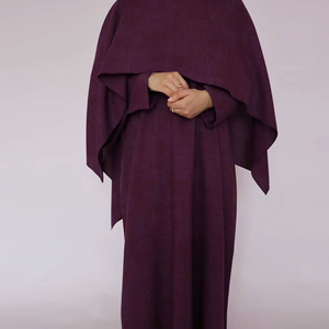 Sharut 2025 vestidos de mujer modesto Abaya último Abaya mujeres musulmanas vestido y capa Hijab <span class=keywords><strong>2</strong></span> piezas Abaya conjunto mujeres ropa islámica - Product Image 4