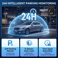 Cámara para Coche de Alta Configuración con Doble Lente 4K+2K, Sensor G, Visión Nocturna, Grabación en Bucle, Control por Aplicación, Pantalla IPS y 1 Año de Garantía