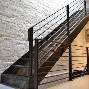 Droite Escaliers En Métal <span class=keywords><strong>noir</strong></span> en métal <span class=keywords><strong>escalier</strong></span> En Acier - Product Image 1