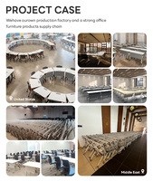 Table de formation modulaire, bureau de collaboration reconfigurable pour salles de réunion et de séminaires