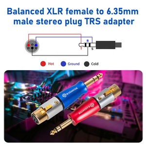 Rasantek 3ขา XLR ตัวเมียตัวผู้-1/4 "6.35มม. สเตอริโอตัวผู้/ตัวเมียปลั๊กปืนใหญ่แจ็ค TRS สำหรับลำโพง - Product Image 5