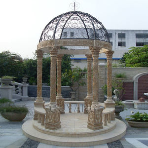 Grand gazebo de luxe <span class=keywords><strong>extérieur</strong></span> pour la <span class=keywords><strong>d</strong></span>écoration de jardin, de style europé<span class=keywords><strong>en</strong></span>, <span class=keywords><strong>en</strong></span> marbre blanc rond avec toit <span class=keywords><strong>en</strong></span> <span class=keywords><strong>fer</strong></span> <span class=keywords><strong>forgé</strong></span> - Product Image 6